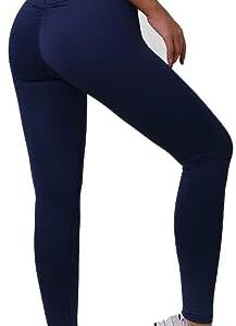 Zioccie Womens V-Back Scrunch Butt Lifting Leggings Buttery Soft High Waisted Booty Tights Workout Gym Yoga Pants