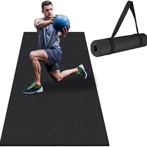 anngrowy Exercise Mat 6'x4'|6'x2' 7mm Thick Multipurpose Workout Mats for Home Gym Yoga Mats Gym Flooring Large Workout Mat Fitness Cardio Mat for Equipment Weightlifting, Jump Rope, MMA, Stretch,Plyo, Pilates