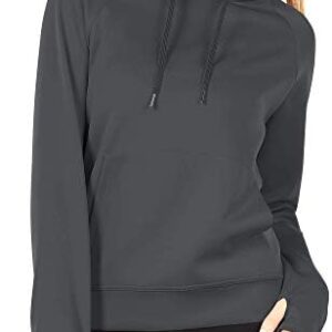 icyzone Workout Hoodie for Women - Athletic Running Pullover Long Sleeve Shirts with Pocket and Thumb Holes