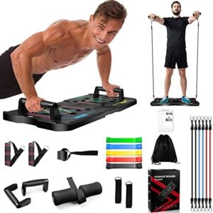 innotree Portable Exercise Equipment,14 in 1 Push Up Board System with 19 Gym Accessories, Home Gym Strength Training Workout Equipment for Men and Women