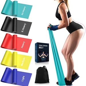 londys Resistance Bands for Working Out, Exercise Bands, Physical Therapy Equipment, 59 Inch Non-Latex Stretching Yoga Strap for Upper & Lower Body, Workouts & Rehab at Home-5 Progressive Resistance