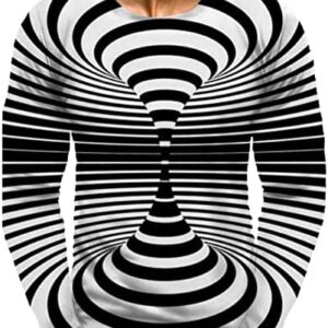 wodceeke 3D Digital Printed Long Sleeve T-Shirts for Men Trendy Dizzy Graphic Tees 2022 Fashion T-Shirt Casual Blouse Tops