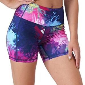 Tough Mode Women High Rise 5" Super Soft Athletic Shorts Pockets Bike Fitness Workout Running Yoga Tummy Control