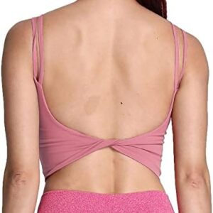 Aoxjox Women's Workout Sports Bras Fitness Padded Backless Yoga Crop Tank Top Twist Back Cami