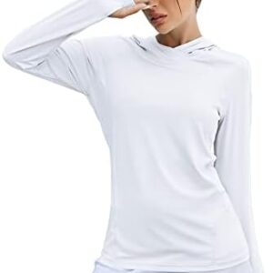 LUYAA Women's UPF 50+ Sun Protection Hoodie Breathable Stretch Hiking Shirts Long Sleeve for Running Outdoor Workout