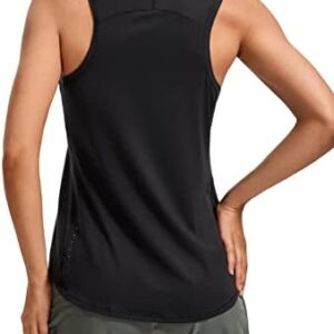 CRZ YOGA Lightweight Tank Top for Women Racerback Sleeveless Workout Tops High Neck Athletic Running Shirts