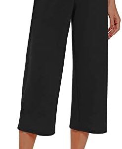 RESHE Women's Capri Yoga Pants Loose Soft Drawstring Workout Sweatpants Causal Lounge Pants with Pockets