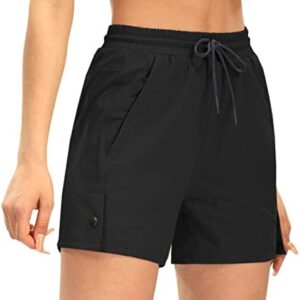 AFITNE Women's 4" Hiking Shorts Quick Dry Lightweight Outdoor Shorts Travel Athletic Golf Shorts with Pockets Water Resistant