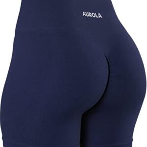 AUROLA Power Workout Shorts for Women Ribbed Thick Seamless Scrunch Active Short