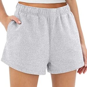 AUTOMET Sweat Shorts Womens Casual Athletic High Waisted Shorts Comfy Lounge Workout Shorts Summer Baggy Shorts with Pockets