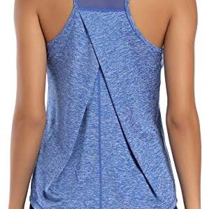 Aeuui Womens Workout Tops for Women Racerback Tank Tops Mesh Yoga Shirts Athletic Running Tank Tops Sleeveless Gym Clothes