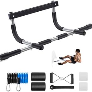 Ally Peaks Pull Up Bar for Doorway | Thickened Steel Max Limit 440 lbs Upper Body Fitness Workout Bar| Multi-Grip Strength for Doorway | Indoor Chin-Up Bar Fitness Trainer for Home Gym Portable