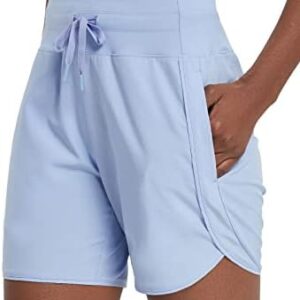 BALEAF Women's 5" Running Shorts Unlined Athletic Workout Shorts Zipper Pocket