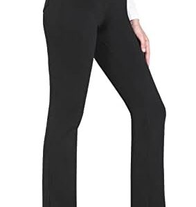 BALEAF Women's Yoga Dress Pants Stretchy Work Slacks Business Casual Straight Leg/Bootcut Pull on Trousers 4 Pockets