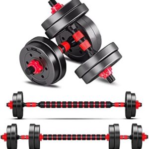 BCBIG Adjustable-Dumbbells-Sets, 20/30/40/60/80lbs Free Weights-Dumbbells Set of 2 Convertible To Barbell A Pair of Lightweight for Home Gym,Women and Men Equipment