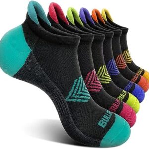 BULLIANT Socks For Women 2/6Pairs-Womens Athletic Ankle Socks No Show Cushioned for Walking Running-Compression Arch Support