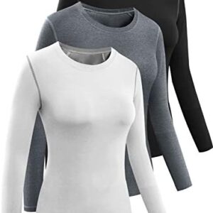 CADMUS Women's 3 Pack Running Compression Long Sleeve T Shirt