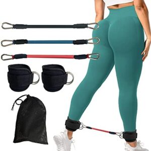 CORECISE Booty Ankle Resistance Bands with Cuffs, Strap Legs Bands, for Kickbacks and Hip Glute Training Exercises