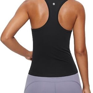 CRZ YOGA Seamless Tank Top for Women Racerback Sleeveless Workout Tops Athletic Scoop Neck Running Yoga Shirts