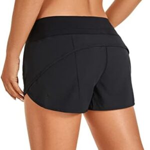 CRZ YOGA Women's Quick Dry Workout Running Shorts Mesh Liner - 2.5'' Drawstring Sport Gym Athletic Shorts Zip Pocket