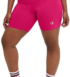 Champion Women's Bike Shorts, Authentic, Moisture Wicking, Bike Shorts for Women, 8" (Plus Size)