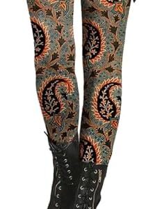 Christmas Costumes for Women Artistic Splash Printed Soft Stretchy Pants Fleece Lined Tights Winter Warm Thick