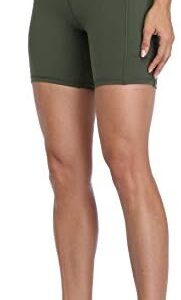 Colorfulkoala Women's High Waisted Biker Shorts with Pockets 6" Inseam Workout & Yoga Tights