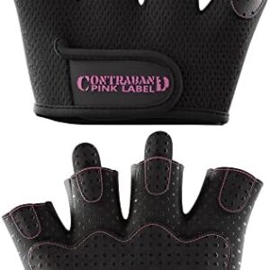 Contraband Pink Label 5537 Womens Micro Weight Lifting Gloves w/Grip-Lock Silicone Padding (Pair) - Minimalist Half Gloves - Apple Watch Friendly