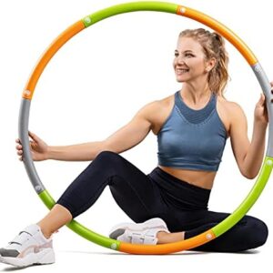 Dynamis Fat Burning Weighted Hula Hoop for Adults - Exercise Hula Hoop - Fitness, Core, & Waist Trimmer - Hula Hoops - Weighted Hula Hoops for Women - (3.6 pounds) - Hula Hoops for Adults Weight Loss