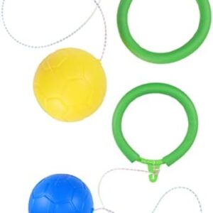 EXQUIMEUBLE 2PCS Jump Ring Jump Ball Toy Ankle Jump Ropes Jumping Ring Jumping Rope Game Single Foot Shot Bouncing Sports for Kids Child Swing Kids playset Fitness Sponge Vintage Kick The Ball