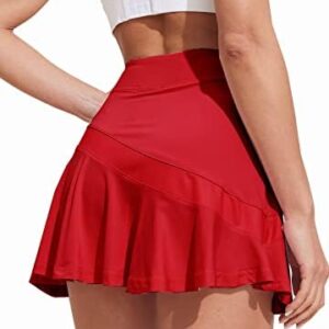 Ekouaer Tennis Skirts for Women Pleated Athletic Golf Skorts Skirt with Shorts Pockets Lightweight Running Workout Skirt