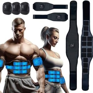 Emurdyon Ab Stimulator Belt – MHD TENS EMS Muscle Stimulator, Waist Trainer for Woman/Man, Abs Workout Equiptment Your Home Gym Exercise Gear Abdomen/Arm/Leg, Black