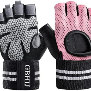 Exercise Gloves for Men Women, Weight Lifting Gym Workout Gloves with Wrist Wrap Support, Full Palm Protection, for Weightlifting, Training, Fitness, Breathable and Snug fit Cycling Gloves…