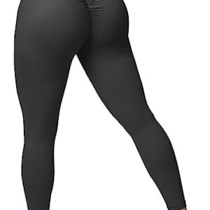 FITTOO V-Back Scrunch Butt Lift Leggings for Women High Waist Tummy Control Booty Gym Workout Yoga Pants