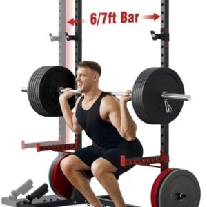 FLYBIRD Squat Rack with Pull-Up Bar, Adjustable Multi-Functional Power Rack, Inner Width Squat Rack Stand Suitable for 6FT,7FT Barbell for Home Gym Equipment