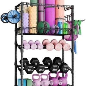 FUTASSI Dumbbells Rack Storage Rack, Portable Home Gym Storage, Yoga Mat Storage and Weight Rack Organizers for Gym Studio