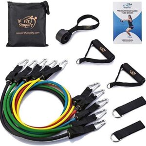 Fit Simplify Resistance Tube Bands 12 Piece Set with Instruction Booklet