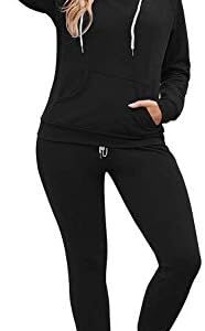 Fixmatti Women Pullover Hoodie Pockets Sweatpants Sport Jogger Sweatsuit