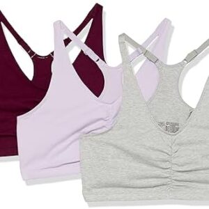 Fruit of the Loom Women's Cotton Racerback Sports Bra - Women's Sport Bra Multipacks - Full Coverage, Soft, Stretch Cotton