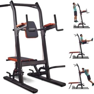 HARISON Multifunction Power Tower with Bench Pull Up Bar Dip Station for Home Gym Workout Strength Training Fitness Equipment