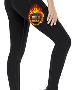 Heathyoga Fleece Lined Leggings Women Thermal Leggings for Women with Pockets Warm Leggings for Winter Yoga Pants