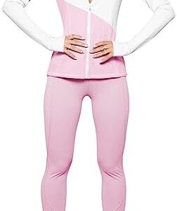 Herseas Womens 2 Piece Workout Sets Colorblock Gym Set Mock Neck Jacket & Leggings Tracksuit