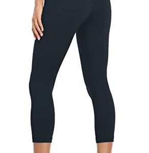 HeyNuts Essential High Waisted Yoga Capris Leggings, Tummy Control Workout Cropped Pants 21''