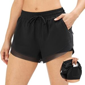 IUGA Womens Running Shorts Quick Dry 2 in 1 Running Athletic Shorts for Women with Pockets Workout Gym Yoga Active Shorts