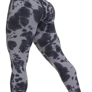 Ieumaz Tie Dye Butt Lifting Leggings for Women Scrunch Butt Leggings Seamless Workout Leggings Booty Gym Yoga Pants