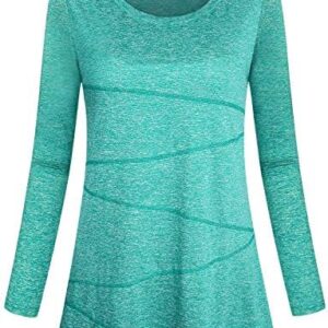 Kimmery Workout Tops for Women Long Sleeve Shirts for Women Quick Dry Line Decor Yoga Tops Sizes S-3XL