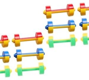 Kisangel 12 Pcs Children's Weightlifting Dumbbells Baby Dumbbell Toy Workout Dumbbell Body Building Dumbbells Kids Hand Bar Fitness Dumbbell Baby Barbell Mini Equipment Plastic Preschool