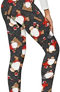 LCMTWX Christmas Leggings for Women Pattern High Waist Floral Printed Yoga Running Daily Fitness Pants High Waisted