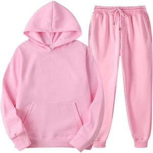 Lenago Sweatsuits for Women Set 2 Piece, Unisex Oversized Hoodie Pullover Tops and Sweatpants Tracksuit Matching Jogger Set