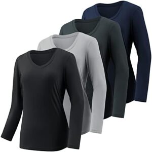 Long Sleeve Workout Shirts for Women,Moisture Wicking UV Sun Protection Athletic T-Shirts for Women Running